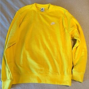 Nike Men's Bright Yellow Crewneck Sweater
